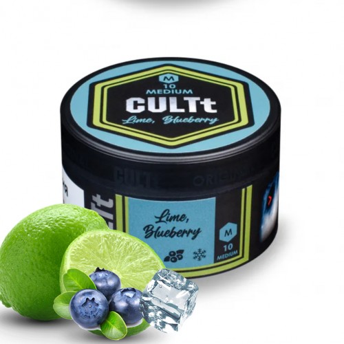 Тютюн CULTt Medium M10 Blueberry Lime Ice (Лайм Чорниця Лід) 100 гр