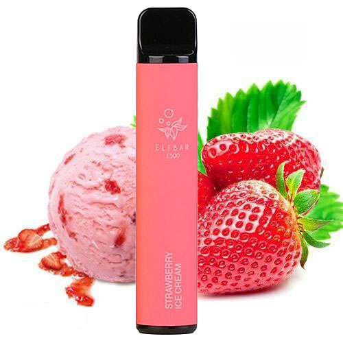 Elf Bar Lux 1500 Strawberry Ice Cream (Полуничне морозиво) 50мг - Одноразова Pod система Ельф Бар