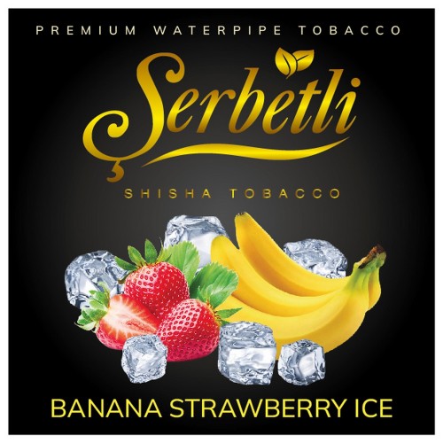 Тютюн для кальяну Serbetli Banana Strawberry Ice (Крижаний Банан Полуниця) 100 грам