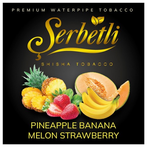 Табак Serbetli Pineapple Banana Melon Strawberry (Ананас Банан Дыня Клубника) 100 гр