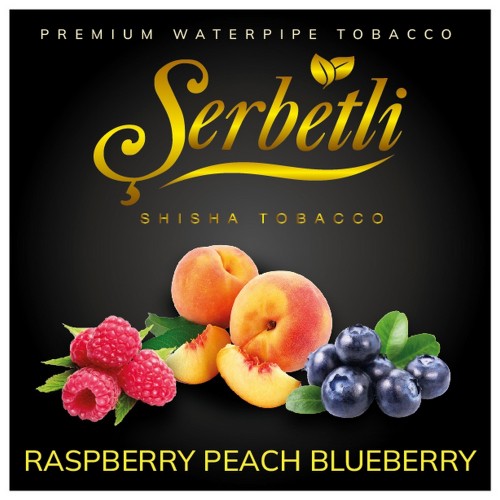 Тютюн Serbetli Raspberry Peach Blueberry (Малина Персик Чорниця) 100 грам