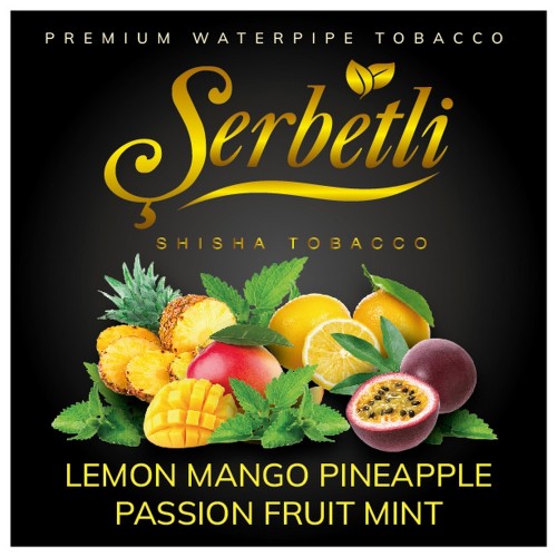 Табак Serbetli Lemon Mango Pineapple Passion Fruit Mint (Лимон Манго Ананас Маракуйя Мята) 100 гр