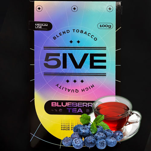 Табак 5IVE Medium Line Blueberry Tea (Черничный чай) 100 гр