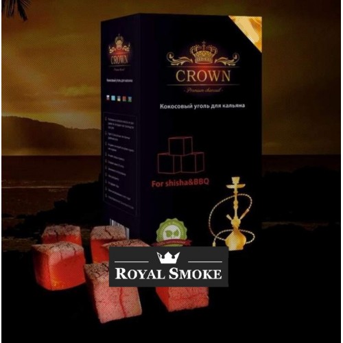 Уголь кокосовый Crown 22*22 Красный 96 кубика 1 кг 